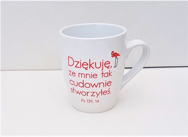 Kubek DZIĘKUJE, ŻE MNIE TAK CUDOWNIE STWORZYŁEŚ - flamingi