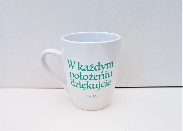 Kubek chrześcijański W KAŻDYM POŁOŻENIU DZIĘKUJCIE - statek