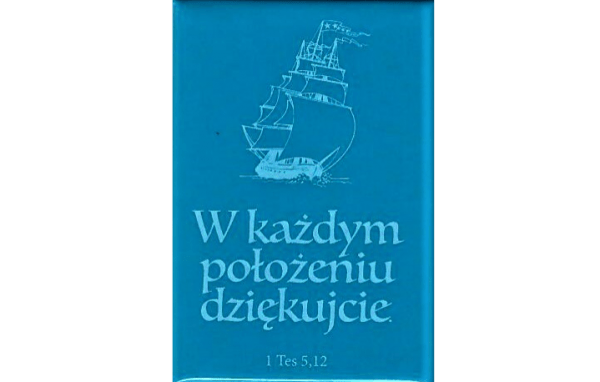 Magnes z tekstem biblijnym: W każdym położeniu dziękujcie 1 Tes 5,12