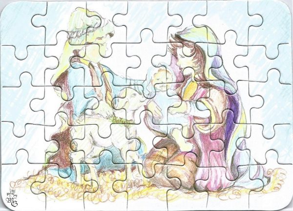 Puzzle BOŻE NARODZENIE - rysunek