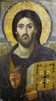 Ikona CHRYSTUS PANTOKRATOR z góry Synaj