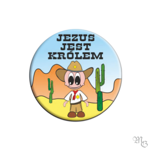 Znaczek Button JEZUS JEST KRÓLEM