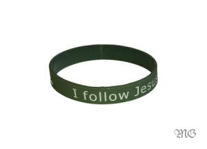 Bransoletka silikonowa I FOLLOW JESUS - ciemno szara