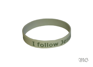 Bransoletka silikonowa I FOLLOW JESUS - jasno szara